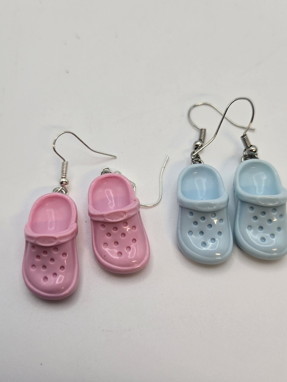 Croc Earrings Handmade Pink And Blue Fin Gift Clog Color